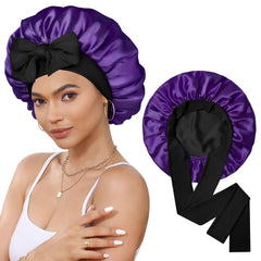 CHLINS bonnet satin nuit – maintien sûr des cheveux pendant le sommeil.