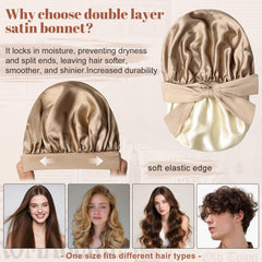 CHLINS bonnet satin nuit reste en place tout au long de la nuit