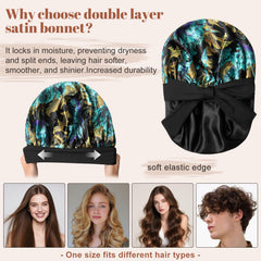 CHLINS bonnet satin-proteger-cheveux pendant la nuit et aider à préserver l'hydratation.