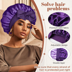 CHLINS bonnet satin réutilisable pour bain, spa et routine beauté nocturne.