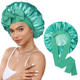 CHLINS satin bonnet pour dormir avec bande elastique, protection douce des cheveux nocturnes.
