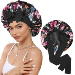 CHLINS bonnet satin dormeur double couche, protection nocturne des cheveux.