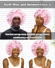 CHLINS bonnet satin polyvalent, idéal pour sommeil, maquillage et spa