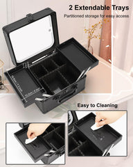 Miroir LED rechargeable de Chomeiu avec trois ambiances lumineuses pour un maquillage précis.