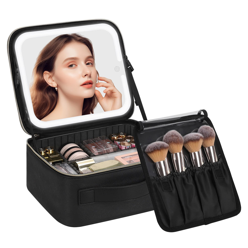 Chomeiu sac maquillage avec miroir LED prêt pour le voyage