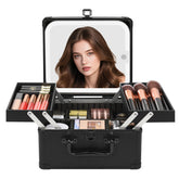 Trousse Chomeiu avec miroir LED intégré pour pratique beauté en déplacement.