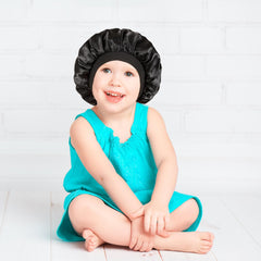 choshion bonnet en soie pour enfants, bande elastique large, maintien confortable.