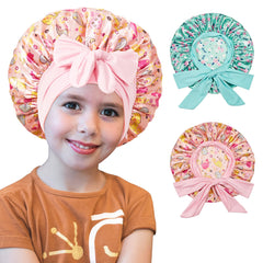 Bonnet choshion pour enfants en satin doux protégeant les boucles pendant le sommeil.