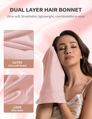 Choshion bonnet satiné style slouchy, idéal pour locs et boucles.