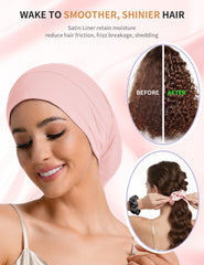 Choshion bonnet satin doublure réglable, convient à toutes les longueurs de cheveux.
