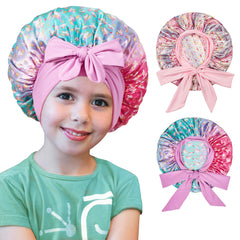 Choshion bonnet satin pour enfants, vue avant, douceur premium pour cheveux au sommeil