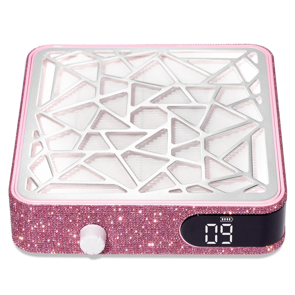 CHRISTINE SHELLY collecteur-poussière-ongles rose diamant, capture poussières fines pour un espace de travail propre.