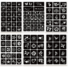ChurlChurl: 20 feuilles de pochoirs tatouage adhésifs faciles à repositionner.
