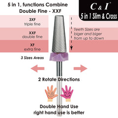 Fraise C & I avec grains variables pour polissage sans changer d'outil