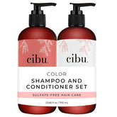 Shampoing couleur CIBU en bouteille, soin doux pour cheveux colorés et hydratation