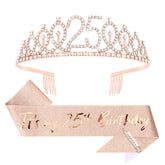 Bandeau CIEHER 25e anniversaire avec paillettes rose doré pour photos.
