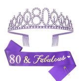 Le bandeau CIEHER en satin violet pour l'anniversaire 80 ans, idéal photo.