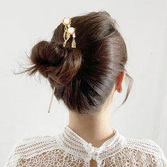 Cinaci bâton-cheveux pendants perles verts, contraste chic avec des tenues dorées