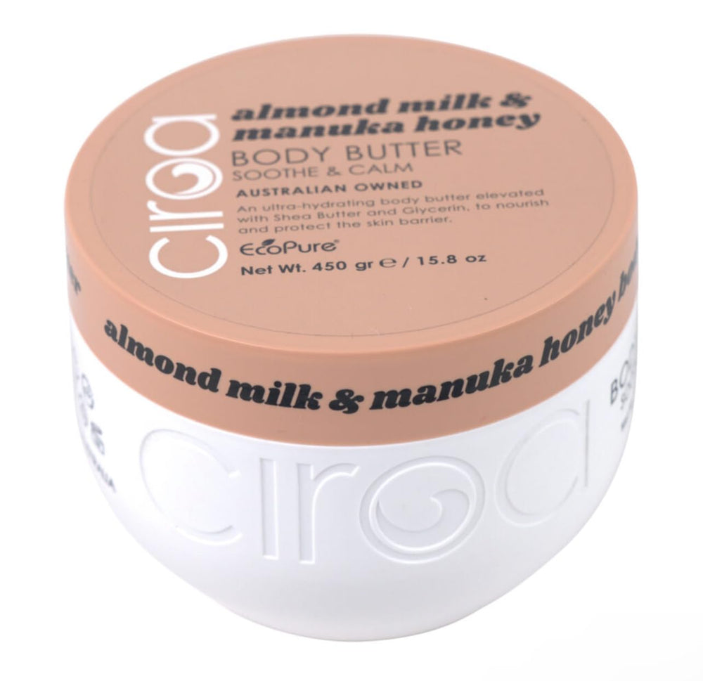 Ciroa Beurre corporel au lait d’amande et miel Manuka nourrit la peau.