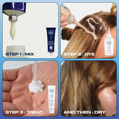 Avant/après coloration Clairol Nice'n Easy 6R, rendu naturel et lumineux