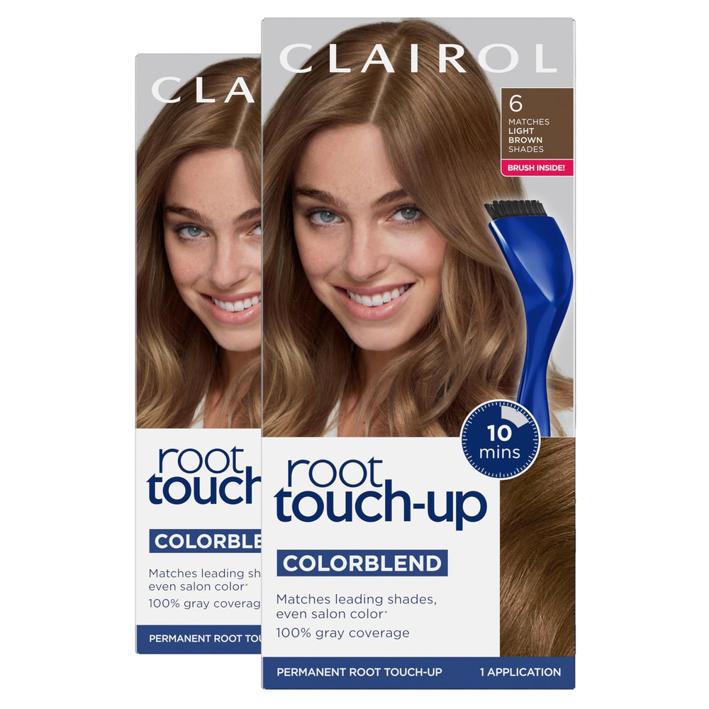 Clairol kit retouche racines avec pinceau et bol facilite l’application rapide.
