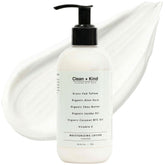 Lotion hydratante Clean + Kind, bouteille pratique et facile à utiliser.