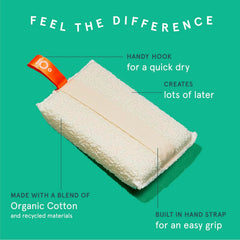 Texture douce du gant Cleanlogic en coton biologique pour exfolier en douceur.