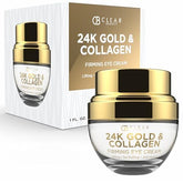 Clear Beauty 24K Or et Collagène – contour-yeux crème : améliore l'éclat et le contour délicat.