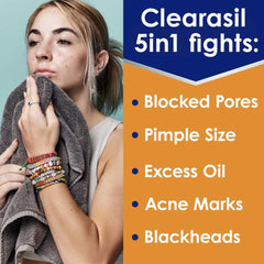 Clearasil débloque les pores pour un nettoyage en profondeur.