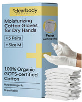 Gants Clearbody Organics en coton biologique, ensemble de 5 paires, parfaits pour la nuit.
