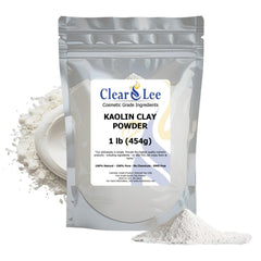 ClearLee Kaolin Poudre en sachet refermable pour stockage pratique.