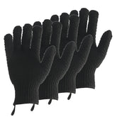 Gants CLEEDY exfoliants, longueur accrue, pour un gommage efficace sous la douche.