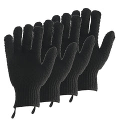 Gants CLEEDY exfoliants, longueur accrue, pour un gommage efficace sous la douche.