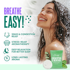 Tablettes douche CLEVERFY Eucalyptus menthol: utilisation quotidienne facile et revitalisante.