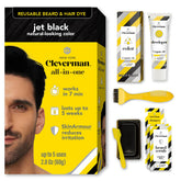 Coloration CLEVERMAN noir ébène prête à une application précise sur cheveux et barbe.