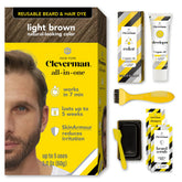 Cleverman teinture cheveux homme brun clair : bouteille prête à l’emploi pour une couvrance naturelle.