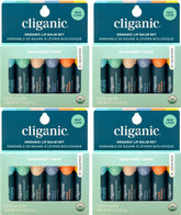 Baume à lèvres Cliganic – ensemble 4 paquets, pratique pour le voyage.