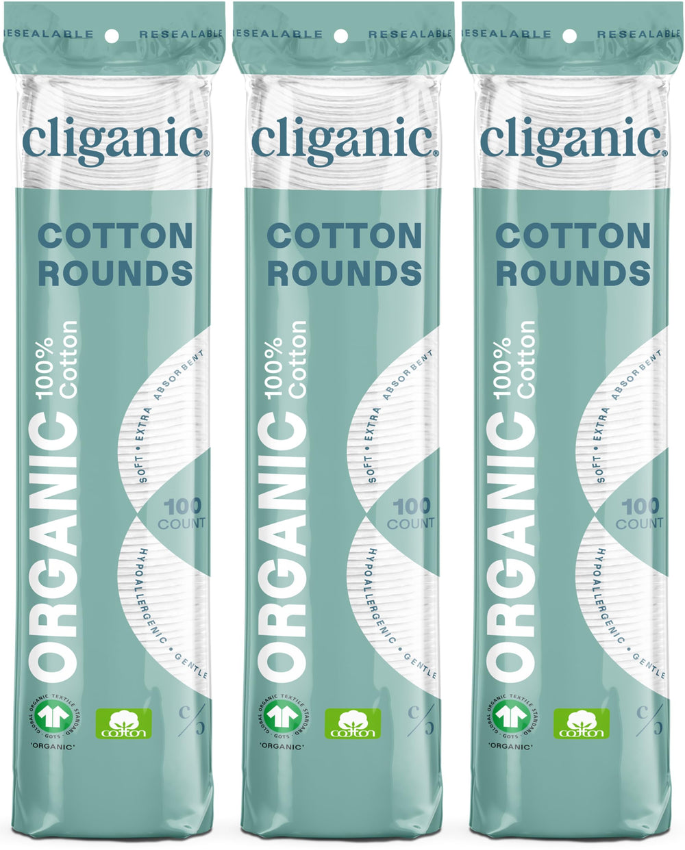 Cliganic disques coton biologique pour démaquillage doux et efficace.