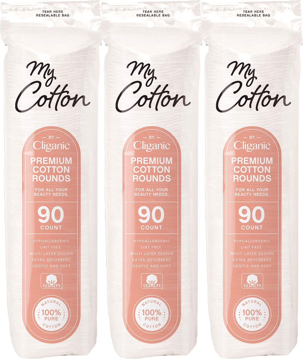 Disques coton visage Cliganic, douceur délicate pour peau sensible et nettoyage quotidien