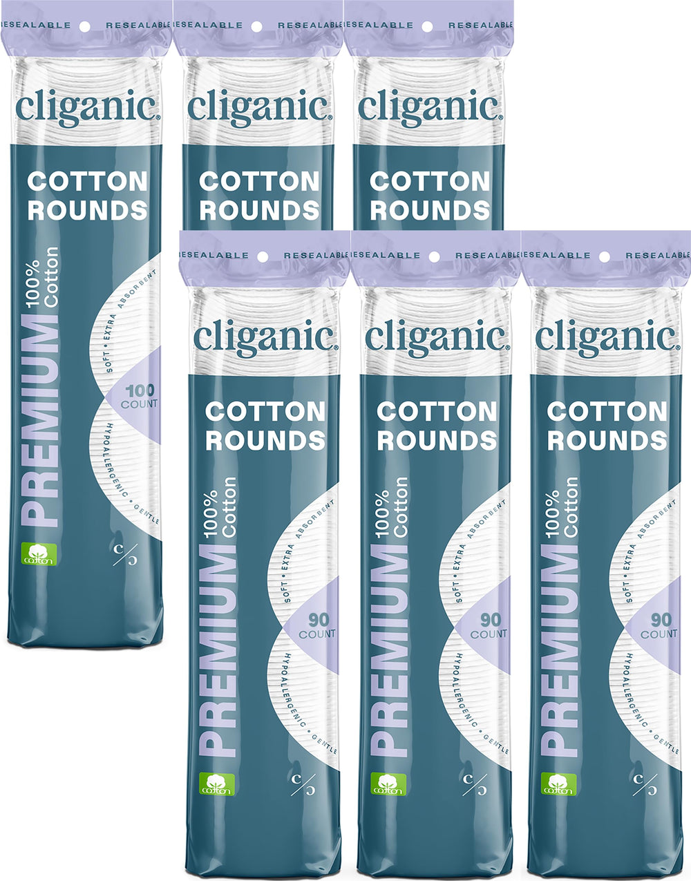 Cliganic disques demaquillants coton pur 540 pieces ideal routine quotidienne