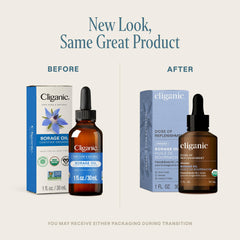 Cliganic Huile de bourrache, bouchon pompe, usage quotidien visage et corps.