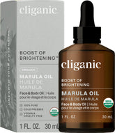 Cliganic huile de marula en bouteille, hydratation rapide visage et cheveux.