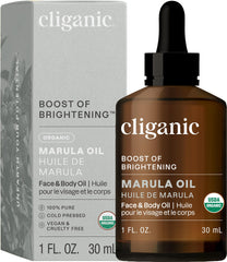Cliganic huile de marula en bouteille, hydratation rapide visage et cheveux.