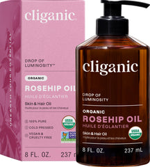 Cliganic huile rose musquée – flacon visage, hydratation naturelle.
