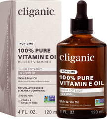 Cliganic Huile vitamine E – flacon prêt à nourrir la peau.