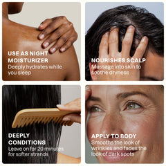 Soin capillaire avec Cliganic E – cheveux nourris et brillants.