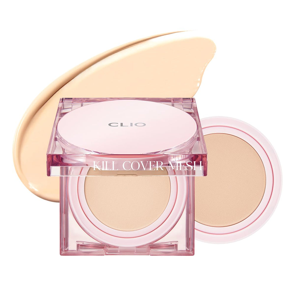 CLIO Kill Cover Mesh Glow Cushion – flacon lumineux pour un teint frais toute la journée.