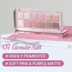 CLIO PROFESSIONAL Palette Yeux Air 07 Lavender Staff avec nuances variées pour looks polyvalents.
