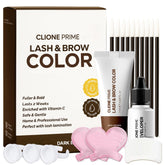 CLIONE PRIME kit coloration cils et sourcils brun foncé, définition temporaire et naturelle.