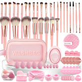 CLRDZN ensemble pinceaux 70pcs rose etui, rangement pratique et application précise.